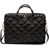 Puzdro Guess na notebook 15/16" GUCB15ZPSQSSGK PU Quilted 4G Metal Logo Computer Bag čierne