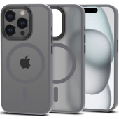 Silikónové puzdro na Apple iPhone 15 Pro Tech-Protect MagMat Silicone MagSafe matte titanium
