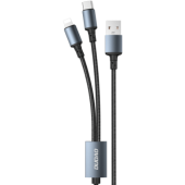 Dudao 2v1 TGL2, USB-A-USB-C/Lightning, 6A, 1.2m, čierny