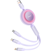 Baseus Bright Mirror 2 3v1 CAMJ010105, USB-C, Lightning, MicroUSB, 66W, 1.1m, fialový