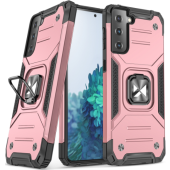 Odolné puzdro na Samsung Galaxy S22 5G S901 Ring Armor Rugged ružové