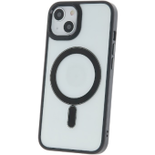 Silikónové puzdro na Apple iPhone 14 Plus Satin Clear Mag čierne