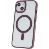 Silikónové puzdro na Apple iPhone 12 Satin Clear Mag fialové