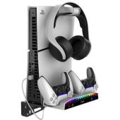 iPega P5S011 Stojan na stenu PS5/PS5 Slim s Dual Charger Dock pre PS5 ovládač