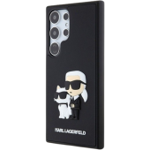 Plastové puzdro Karl Lagerfeld na Samsung Galaxy S24 Ultra 5G S928 KLHCS24L3DRKCNK 3D Rubber Karl and Choupette čierne