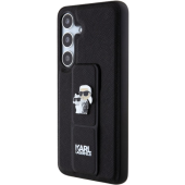 Plastové puzdro Karl Lagerfeld na Samsung Galaxy S24+ 5G S926 KLHCS24MGSAKCPK Saffiano Grip Stand Metal Logo čierne
