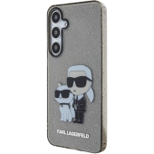 Plastové puzdro Karl Lagerfeld na Samsung Galaxy S24+ 5G S926 KLHCS24MHNKCTGK IML Glitter Karl and Choupette NFT čierne