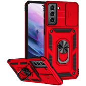 Odolné puzdro na Samsung Galaxy S21 5G G991 Camshield Ring Armor červené