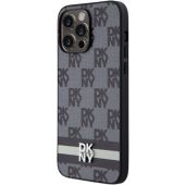 DKNY PU Leather Checkered Pattern and Stripe Apple iPhone 15 Pro DKHCP15LPCPTSSK Black
