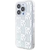 DKNY Liquid Glitter Checkered Pattern Apple iPhone 15 Pro DKHCP15LLCPEPT Transparent