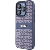 DKNY PU Leather Repeat Pattern Tonal Stripe Apple iPhone 15 Pro Max DKHCP15XPRTHSLB Blue