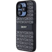 DKNY PU Leather Repeat Pattern Tonal Stripe Apple iPhone 14 Pro Max DKHCP14XPRTHSLK Black