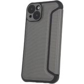 Diárové puzdro na Apple iPhone 15 Pro Smart Carbon strieborné