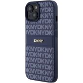 DKNY PU Leather Repeat Pattern Tonal Stripe Apple iPhone 15 DKHCP15SPRTHSLB Blue