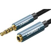 Ugreen AV118, adaptér predlžovací kábel, AUX mini jack 3.5mm, 2m, modré
