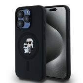 Karl Lagerfeld iPhone 15 Pro 6,1 KLHMP15LSCMKCRHK HC Magsafe silicone kc heads ring black