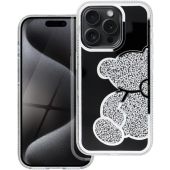 Obal TEDDY BEAR Case Apple iPhone 15 Pro silver