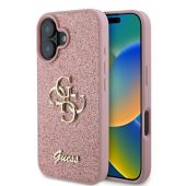 Obal Guess PU Fixed Glitter 4G Metal Logo Apple iPhone 16 GUHCP16SHG4SGP ružový
