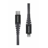 SWISSTEN Aramid Reinforced USB-C/Lightning 3A 60W 1,5m antracit