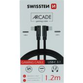 SWISSTEN ARCADE USB-C/USB-C 1.2m čierny