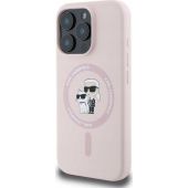 Obal Karl Lagerfeld Silicone KC Body Ring MagSafe Apple iPhone 16 Plus KLHMP16MSCMKCRHP ružový