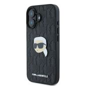 Karl Lagerfeld case for iPhone 16 6,1 KLHCP16SPGKLKIPK black Hard Monogram Karl Head Pin