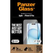 PanzerGlass - Tvrdené sklo UWF s aplikátorom pre Apple iPhone 15 Plus, čierna