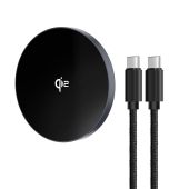 FORCELL F-ENERGY Smart Charge Qi2 15W wireless charger with 150cm detachable cable compatible with MagSafe silver