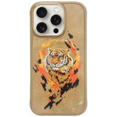 NIMMY case TIGER compatible with MagSafe for IPHONE 16 Pro light brown