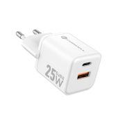 FORCELL F-ENERGY Mini GaN III VT-25B travel charger with 1 x Type C  Plus 1x USB A sockets, PD QC4.0 25W white