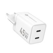 FORCELL F-ENERGY Mini GaN III VT-36B travel charger with 2 x Type C sockets, PD QC4.0 45W white