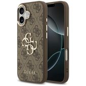 Obal Guess PU Leather 4G Metal Logo Gold Frame Apple iPhone 17 GUHCP17S4GMGCBR hnedý