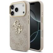 Obal Guess PU Leather 4G Metal Logo Gold Frame Apple iPhone 17 Pro GUHCP17L4GMGCPI ružový
