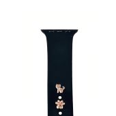 Pin Charms, ozdoba na remienok hodiniek, mačka, ružovo-zlatá