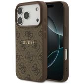 Obal Guess PU Leather 4G Colored Ring MagSafe Apple iPhone 17 Pro GUHMP17LG4GFRW hnedý
