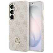 Guess case 4G Rhinestone Round Logo MagSafe for Samsung Galaxy S26 pink