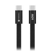 Forcell F-Energy Cafule Flat CCFN23, USB-C/USB-C, QC4.0 PD 3A 60W, 1.2m, čierny
