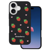 Obal Strawberry Apple iPhone 16/17 čierny