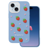 Obal Strawberry Apple iPhone 13/14/15 modrý
