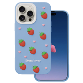 Obal Strawberry Apple iPhone 16 Pro Max modrý