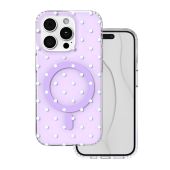 Obal Bubble Dots Mag Apple iPhone 15 Pro fialový