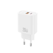 Nabíjací Adaptér XO CE40 PD 20W 1x USB-C 1x USB - biely