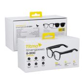 Smart AI glasses with music and recording, transparent glass, TITMO G-200, black