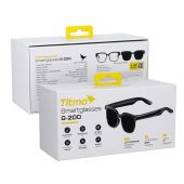 Smart AI glasses with music and recording, black glass, TITMO G-200, black