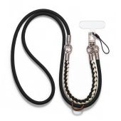 Etteri Flexi Strap 2in1, univerzálna šnúrka na krk pre telefón, čierna