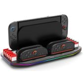 iPega SW2210 multifunkčný nabíjací RGB stojan pre Nintendo Switch 2 čierny