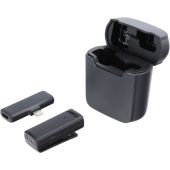 S11 Lavalier, bezdrôtový mikrofón pre smartfón, Lightning + nabíjacie puzdro, čierny