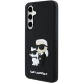 Obal Karl Lagerfeld 3D Rubber Karl and Choupette Samsung Galaxy S24 FE 5G S721 KLHCS24FE3DRKCNK Black