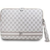 DKNY PU Leather Checkered Pattern and Stripe Computer Bag 15/16" DKCS16PVSHLE Beige