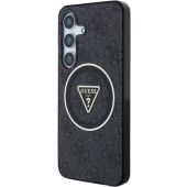 Obal Guess IML 4G Glitter and Triangle Logo MagSafe Samsung Galaxy S25+ 5G S936 GUHMS25MHG4PRTGK Black